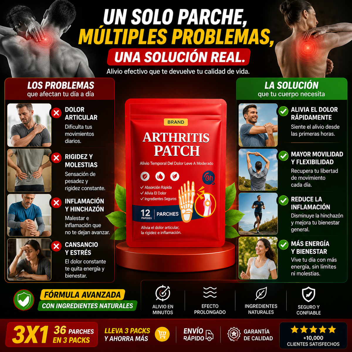 RelivaPatch™ Alivio rápido del dolor articular | Llévate 36 parches (3x1)